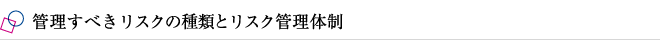 管理すべきリスクの種類とリスク管理体制